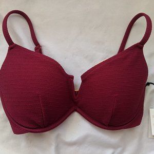 NWT Shade & Shore Berry Bikini Top - 34DD